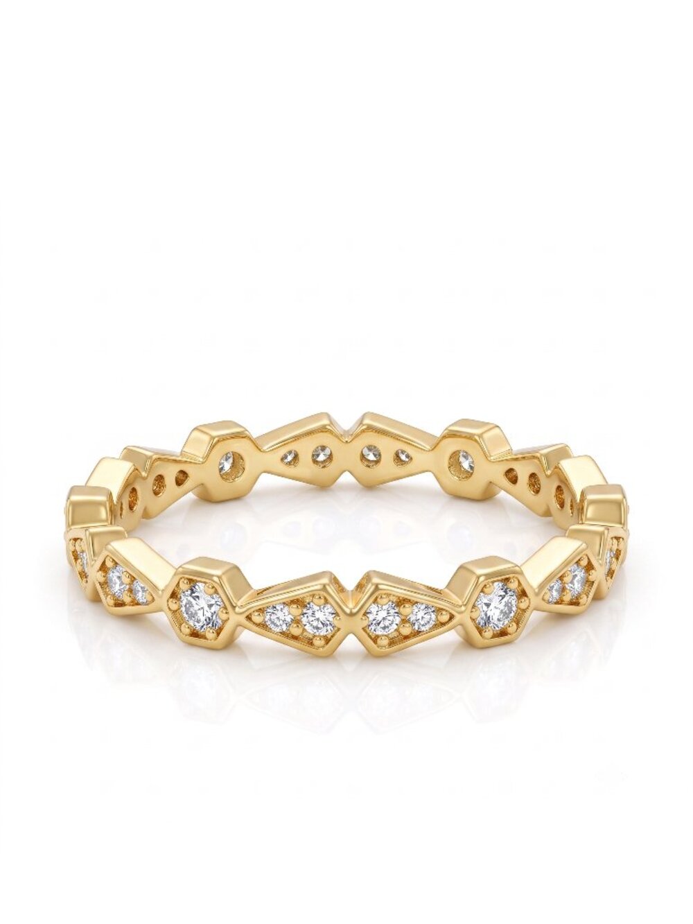 Gold Tone Eternity Stackable ring band, Charmed Aroma